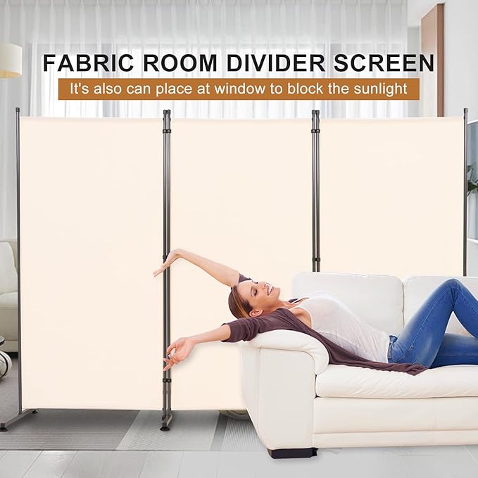 Room Divider 6FT Folding Privacy Screens, 3 Panel Partition Room Dividers - Image 3