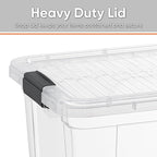 Superio Storage Bins with Lids- 2 Pack, 21 Qt Clear Boxes - Image 4