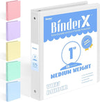 BinderX Extra Durable 3 Ring Binder, Round Ring 1 Inch Binders, Fits 175 Sheets by Sooez