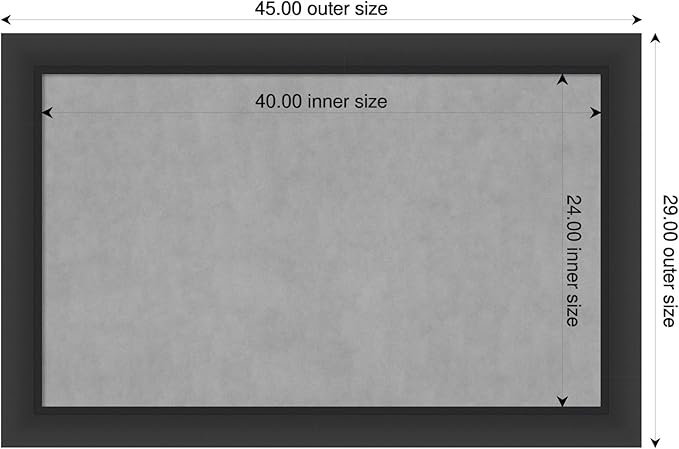 Amanti Art Black Framed Magnetic Board 29x45 Large Vision Board - Image 2
