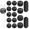 16Pack Black Desk Cable Management, Adjustable Cord Organizer Cable Clips by Unknown