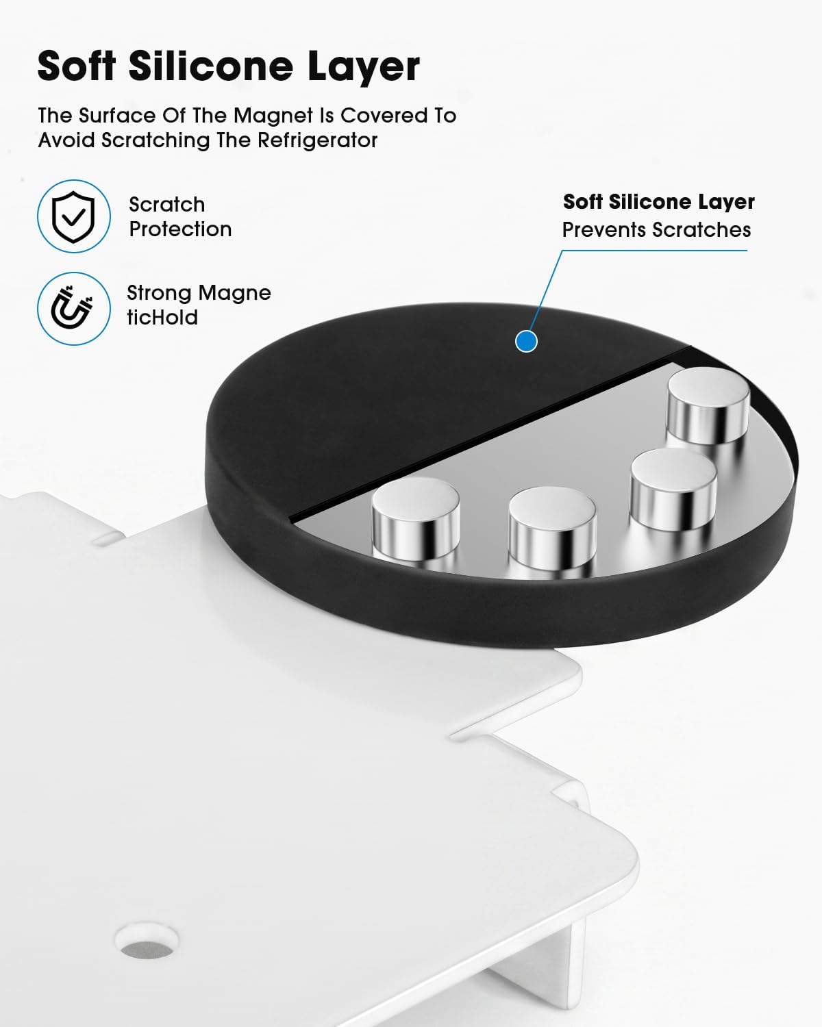 Magnetic Mount for Skylight Calendar 15” (Gen 2), Refrigerator Metal Surface Adapter with Dual Magnets, White Back Plate Stand Accessory for Kitchen Command Center