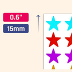 8 Colors, 4000 Pack, Foil Star Metallic Stickers, 0.6" Diameter