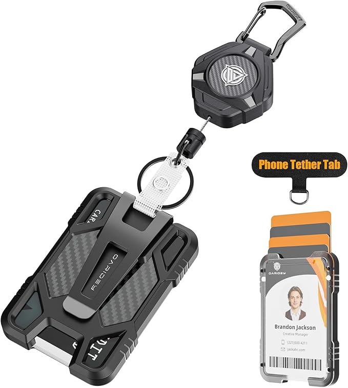 Oaridey Retractable Badge Holders, Magnetic Retractable Keychain by OARIDEY