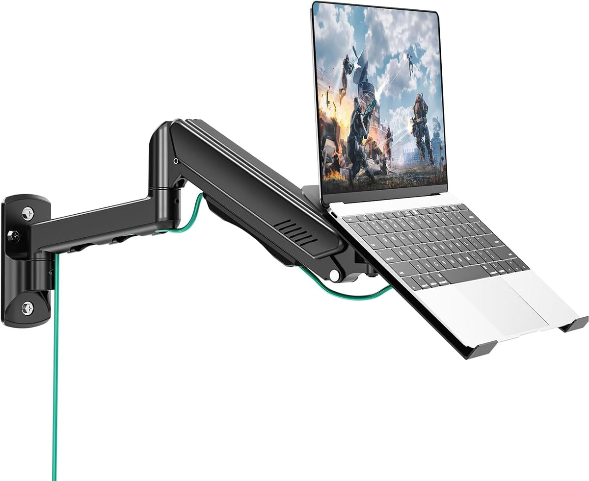 MOUNT PRO Laptop Wall Mount, 2-in-1 Monitor Wall Mount with Vented Tray for 1...