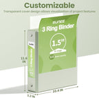 SUNEE 3 Ring Binder 1.5 Inch 1 Pack, Sage Green - Image 7