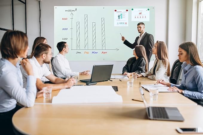 Glass Whiteboard 6' x 3', Magnetic Glass Dry Erase Board Frameless Wall Mounting - Image 2