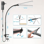Hensam Desk Lamp for Home Office, Double Head Desk Light - Image 7