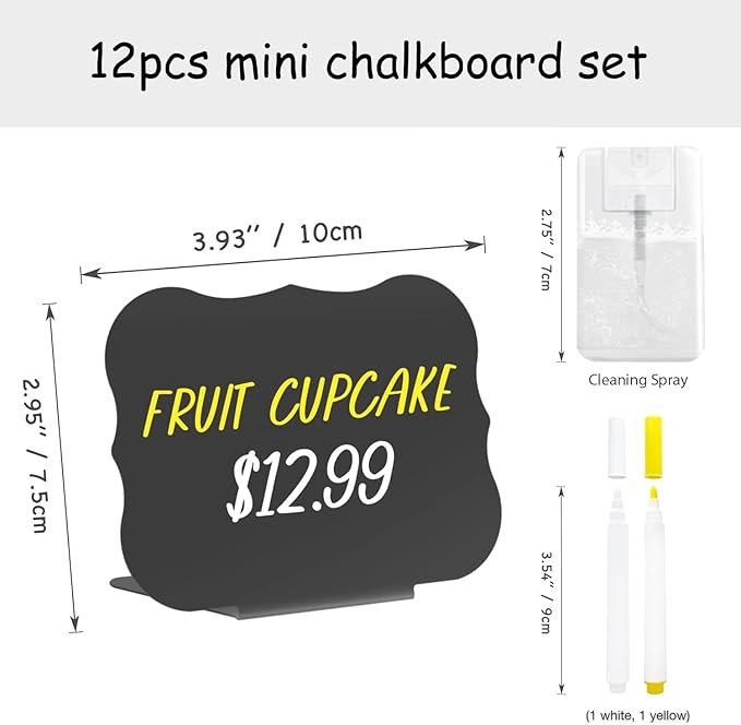 PigPotParty 12 Pcs Food Labels for Party Buffet w/Cleaning Spray - Image 2