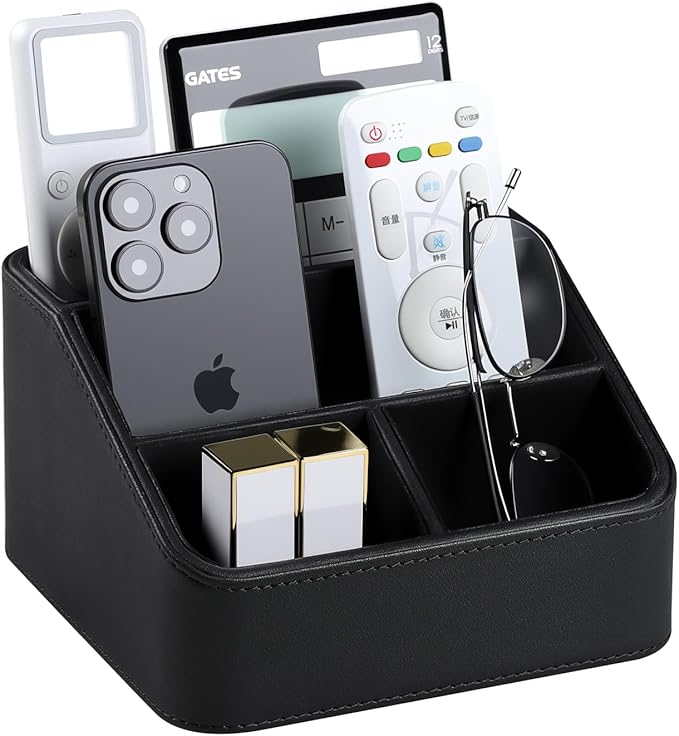 MEIBOOCH Remote Control Holder, PU Leather Small Desk Organizer by MEIBOOCH