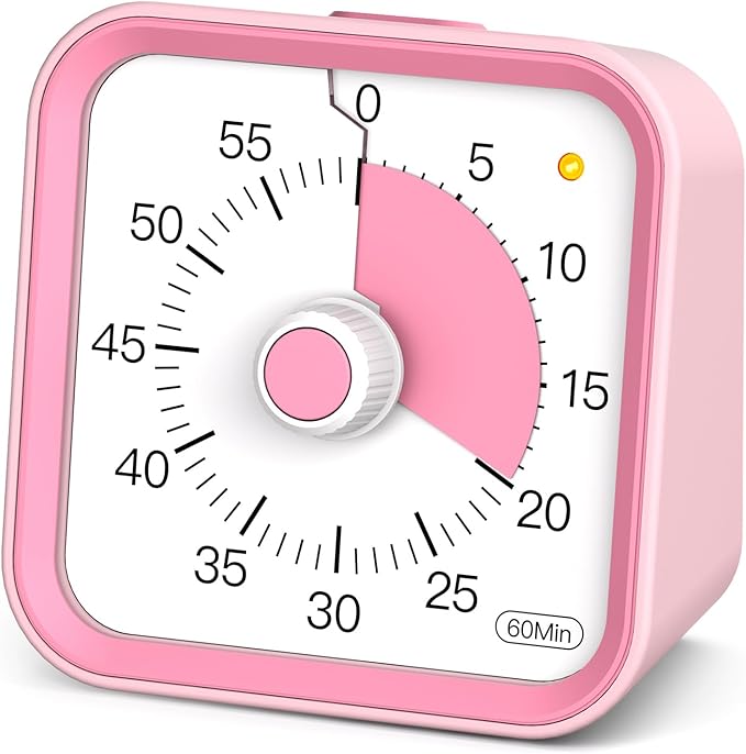 Visual Timer for Kids with Pause Function, 60 Minute Countdown Timer for Kids by InfPokidCuteVisualTimer