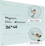 Magnetic Glass Dry Erase Board Calendar- White Board 48 x 36 Inch Wall Mounted - Image 3