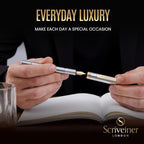 Scriveiner Luxury EDC Fountain Pen, Stunning Silver Chrome Luxury Pen, Real - Image 8