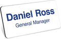 Custom Engraved Name Tags, Magnetic White and Blue Name Tags, Personalized Name by MySignCenter