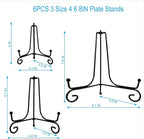HENABLE 6PCS 3 Size Black Iron Plate Stands - Image 5