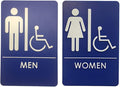 USA Made - Men's and Women's Restroom Signs ADA-Compliant Bathroom Door Signs by RockRidge
