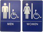 USA Made - Men's and Women's Restroom Signs ADA-Compliant Bathroom Door Signs by RockRidge