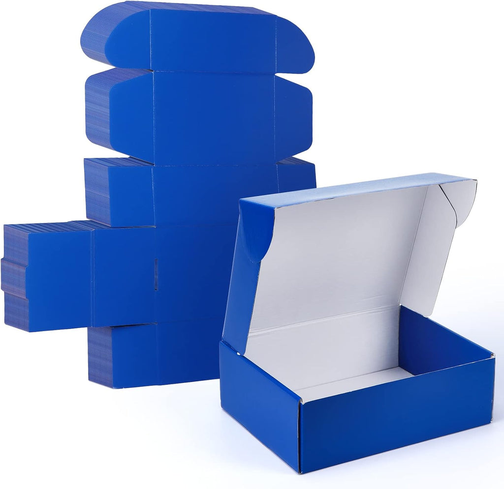 PHAREGE 12x9x4 inch Gift Shipping Boxes Bulk 20 Pack Blue, Tab Lock Tuck Top