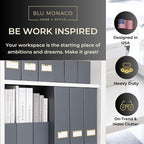 BLU MONACO | Set of 6 Foldable Grey Magazine File Holders - Image 2