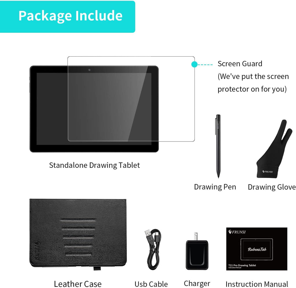 t11 pro standalone drawing tablet with 10.1in display on a desk or shelf