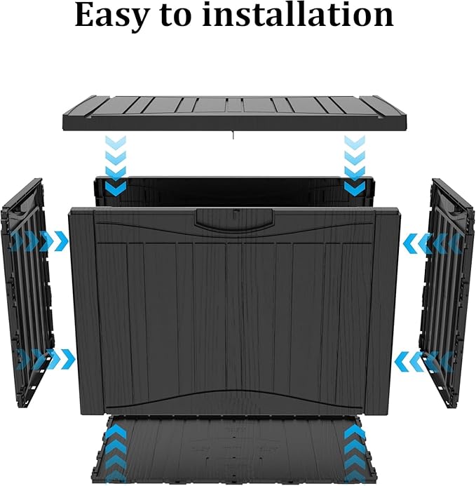 Yardgrace 50 Gallon Plus Outdoor Storage Box, Waterproof Resin Deck Box - Image 7