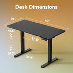 HUANUO Electric Standing Desk, 55 x 24 Inch Height Adjustable Computer Desk - Image 2