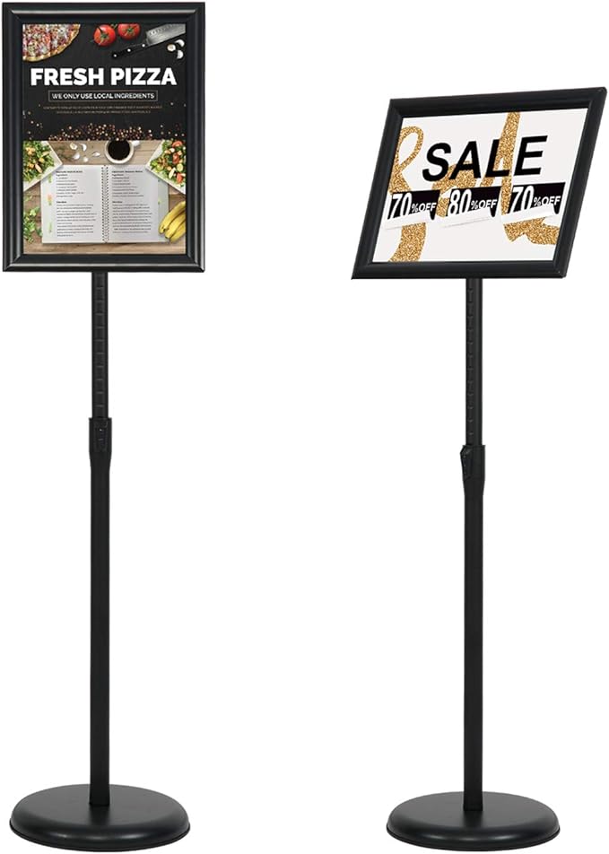 VAIIGO 8.5 x 11 Inch Adjustable Pedestal Sign Poster Stand, Heavy Duty Floor - Image 9