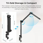 SMALLRIG Overhead 3-Section Desktop Camera Bracket, Damping Boom Arm Desk Mount - Image 5