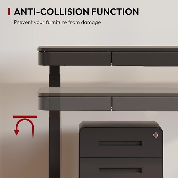 SANODESK Standing Desk with Drawer, Electric Height Adjustable Home Office Desk - Image 7