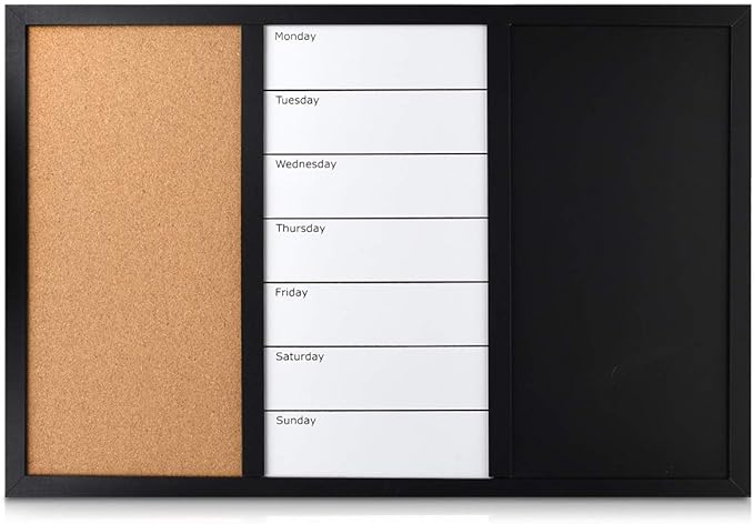 Navaris Combination Board Cork/Whiteboard/Chalkboard - Image 5