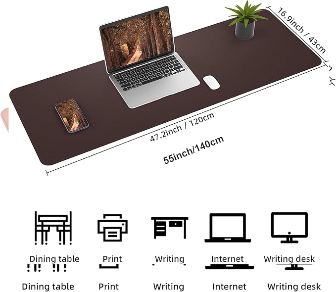 AFIING Leather Desk pad Protector, Large Non-Slip Office Desk Mat - Image 2