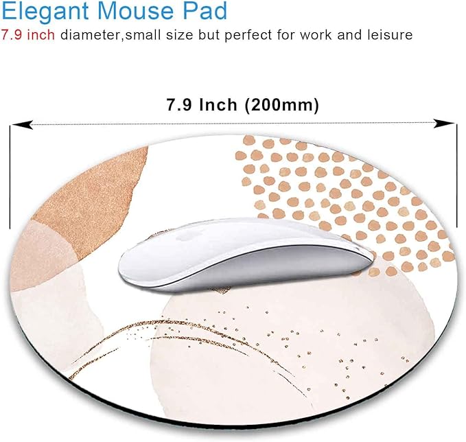 IMAYONDIA Round Abstract Mouse Pad, Circular Luxury Mouse Pad - Image 2