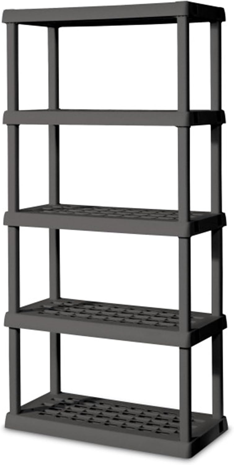 sterilite 5 shelf unit, heavy-duty plastic storage &, view 9