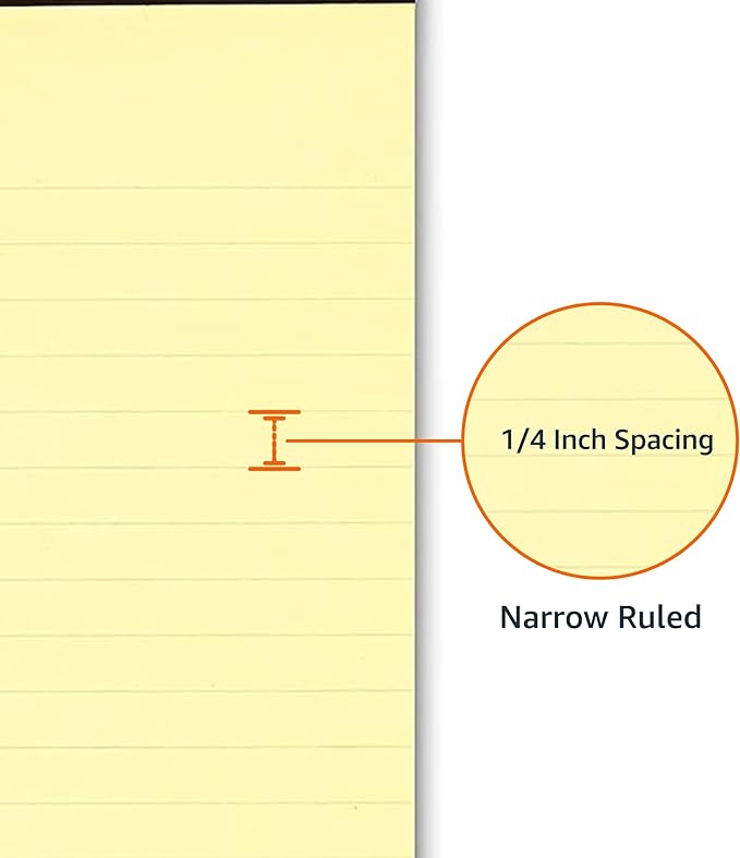 Amazon Basics 50 sheet Narrow Ruled Lined Writing Note Pad, 5 inch x 8 inch - Image 3