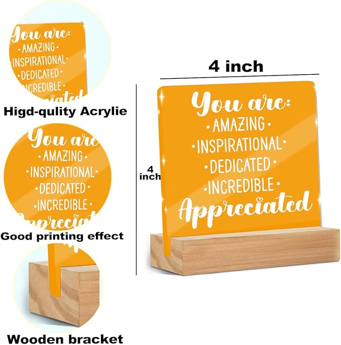 Motivational Gifts for Women, Inspirational Quotes Office Desk Decor Acrylic - Image 2