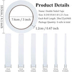SmaringWing Double Sided Tape for Crafts, 6 Rolls Multi-Size Double-Sided - Image 2