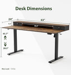 Agilestic 63 x 24 Inches Height Adjustable Electric Standing Desk - Image 3