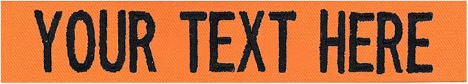 Custom Uniform Name Tapes Solid Colors. Orange Fabric, 5 Inch Hook Fastener by NORTHERNSAFARI