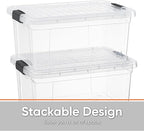 Superio Storage Bins with Lids- 2 Pack, 21 Qt Clear Boxes - Image 3