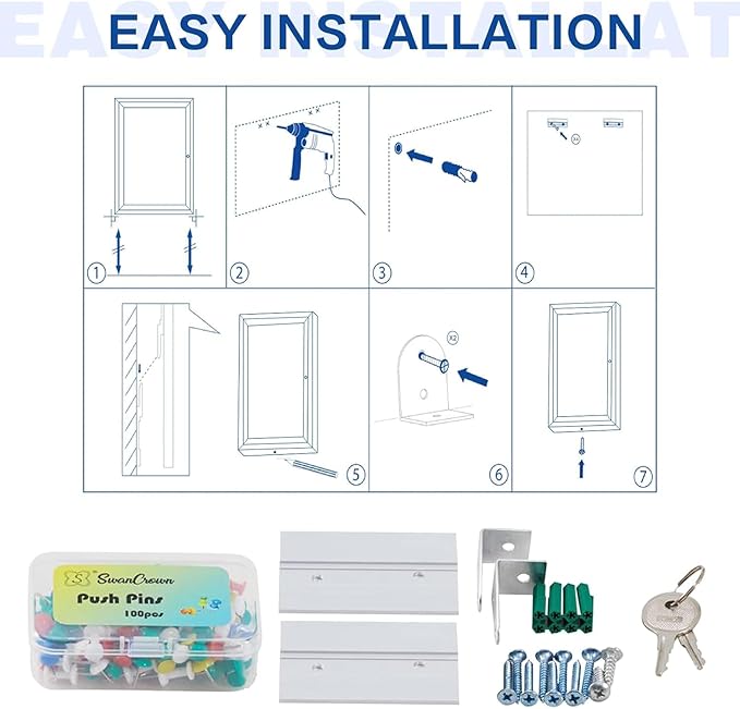 SWANCROWN Outdoor Bulletin Board Weatherproof 36x24in, Enclosed Bulletin Board - Image 4