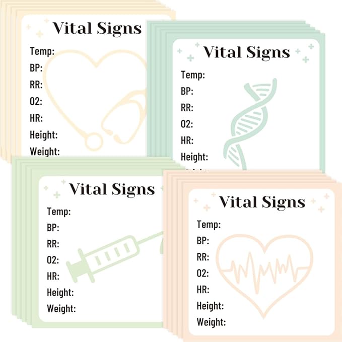 Lovarywow Vital Signs Sticky Notes Gifts, 9 Pack Vitals Notepad 3x3 Inch by Lovarywow