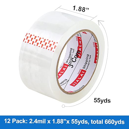 JIALAI HOME 12 Rolls Clear Packing Tape, Heavy Duty Packaging Tape - Image 2