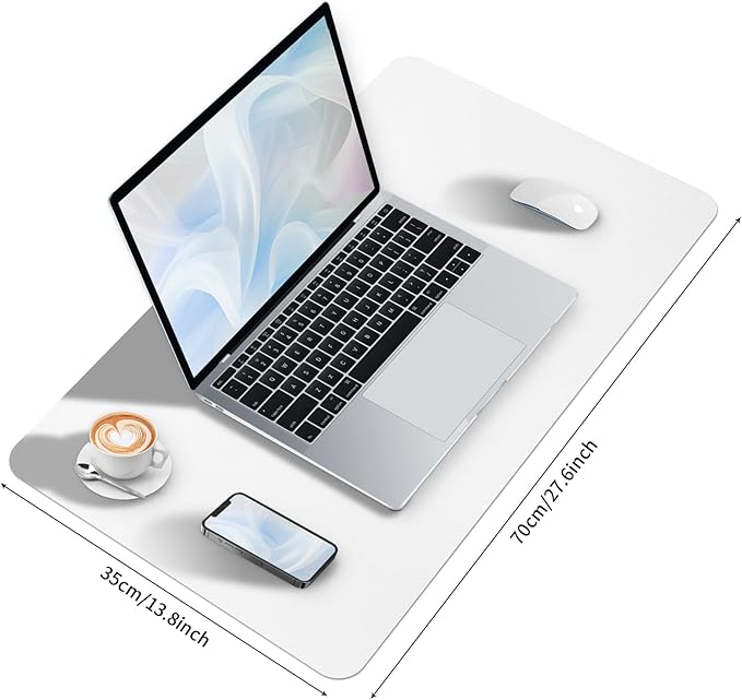 Bloss White Desk Mat, Mouse Pad, Waterproof Leather Desk Pad, Desk Matt - Image 6