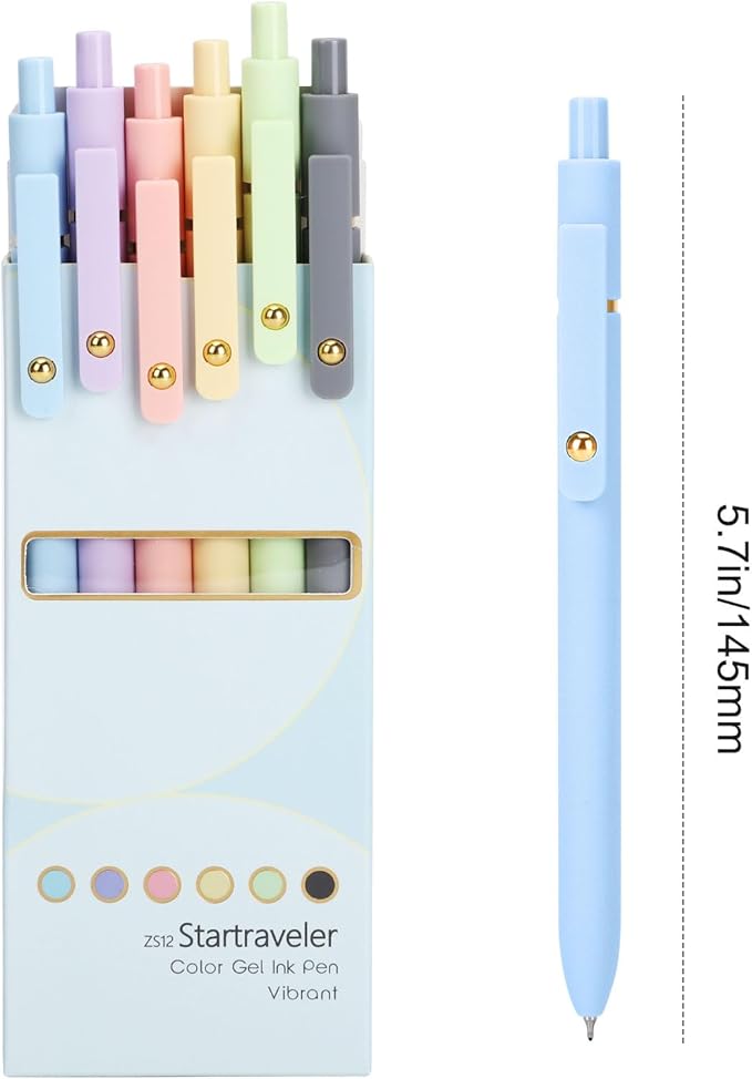 FIOVER Colored Pens, 12 Pack Colorful Gel Pens, Quick-Dry 0.7mm Medium Point - Image 7
