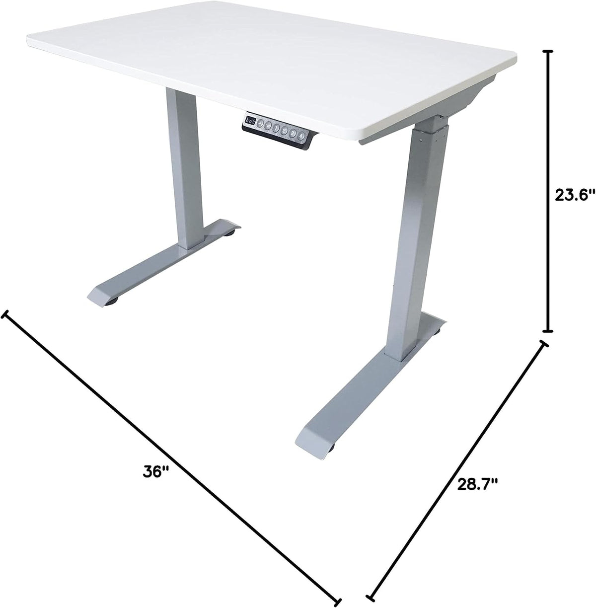 Victor 36-Inch Electric Standing Desk, Quiet Height Adjustable Desk with 4 Me...