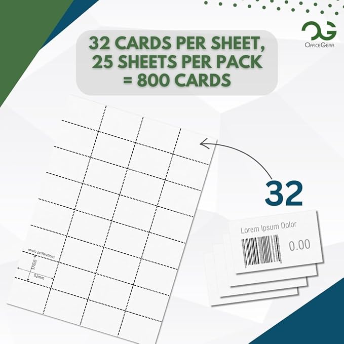 OfficeGear Shelf Edge Barcode Price Ticket Labels 32-up 37x52mm Custom - Image 3