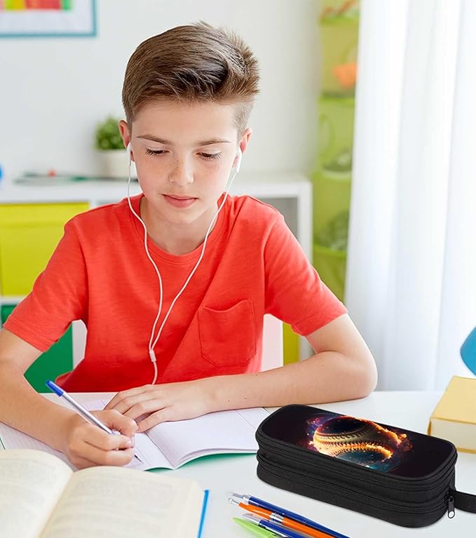 AnySmic Baseball Pencil Case for Boys and Girls, Large Pencil Pouch for Kids - Image 5