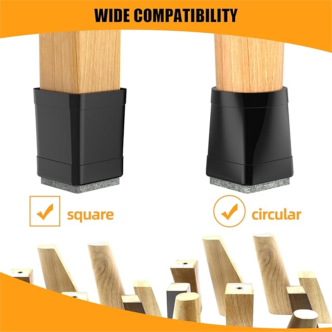 Square Chair Leg Protectors for Hardwood - Image 3
