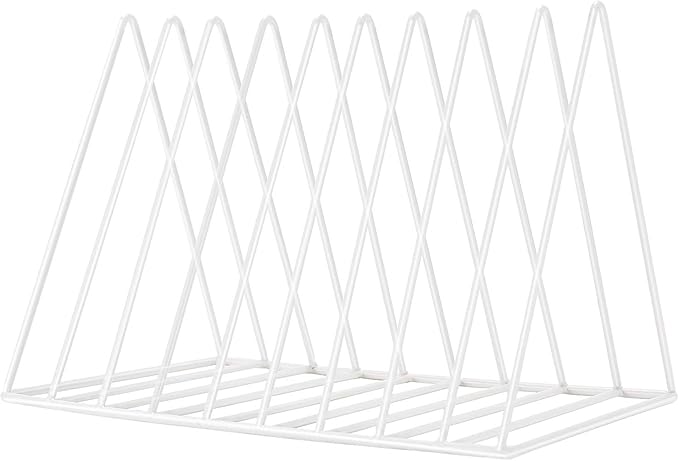 Sooyee 9 Slot White Magazine Holder, Desktop File Sorter Organizer Triangle by Sooyee