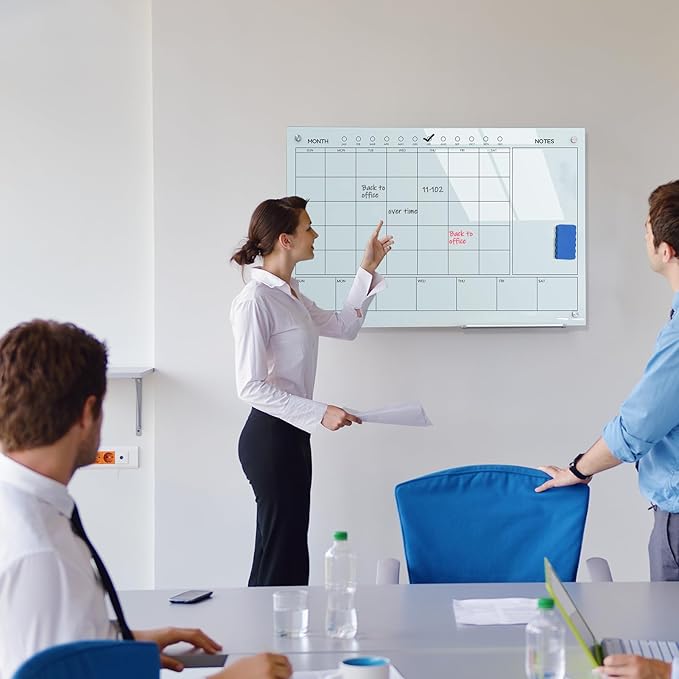 JYYPWB Magnetic Glass Whiteboard 36X24 Monthly Planner Calendar Dry Erase Board - Image 6